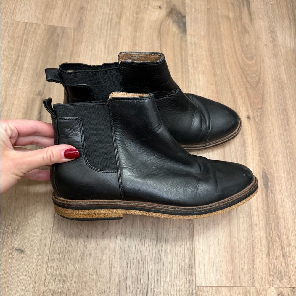 Kelsi Dagger Black Leather Ankle Boots Sz 7.5